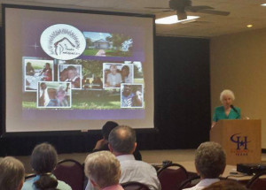 School Sister of Notre Dame Josephe Marie Flynn, author of the book "Rescuing Regina," gives her presentation on immigration Thursday, Aug. 28, at the Harlingen Cultural Arts Center.